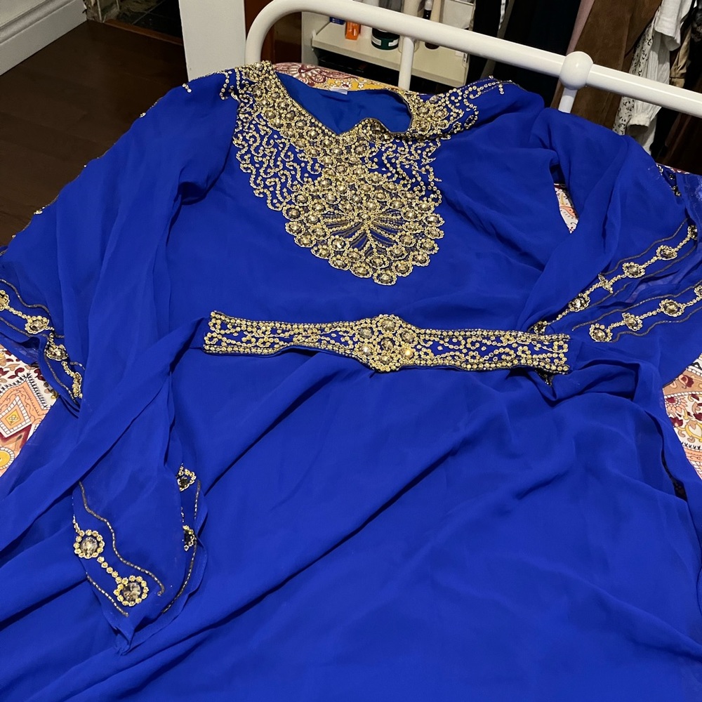 Blue Kaftan Embroidered